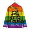 LGBT Gadsden Rainbow Flag Print Men's Blazer-grizzshop