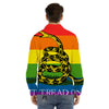 LGBT Gadsden Rainbow Flag Print Men's Dress Shirts-grizzshop