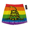 LGBT Gadsden Rainbow Flag Print Men's Running Shorts-grizzshop