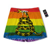 LGBT Gadsden Rainbow Flag Print Men's Running Shorts-grizzshop