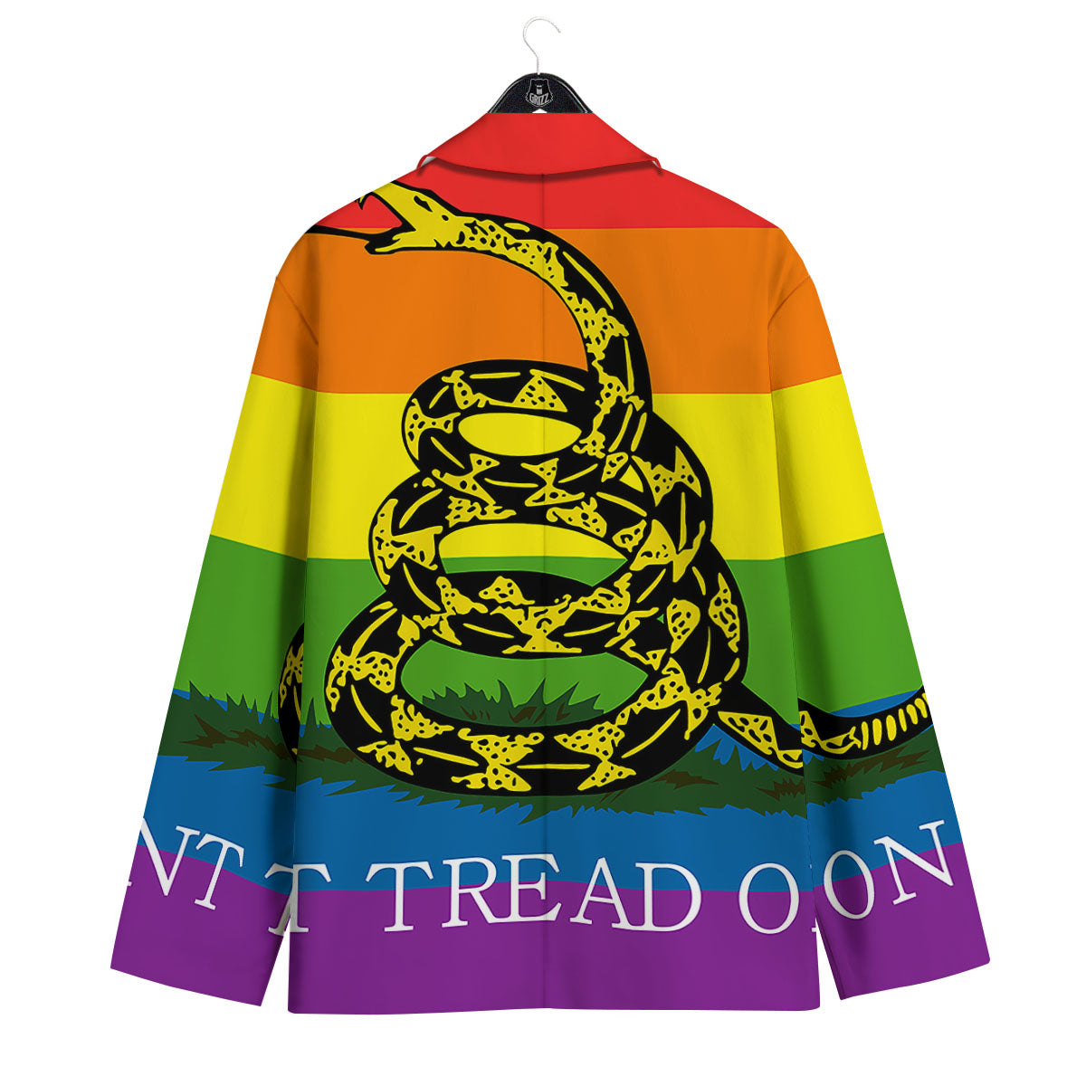 LGBT Gadsden Rainbow Flag Print Men's Sport Coat-grizzshop