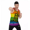 LGBT Gadsden Rainbow Flag Print Men's Tank Top-grizzshop