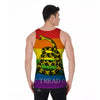 LGBT Gadsden Rainbow Flag Print Men's Tank Top-grizzshop