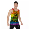 LGBT Gadsden Rainbow Flag Print Men's Tank Top-grizzshop