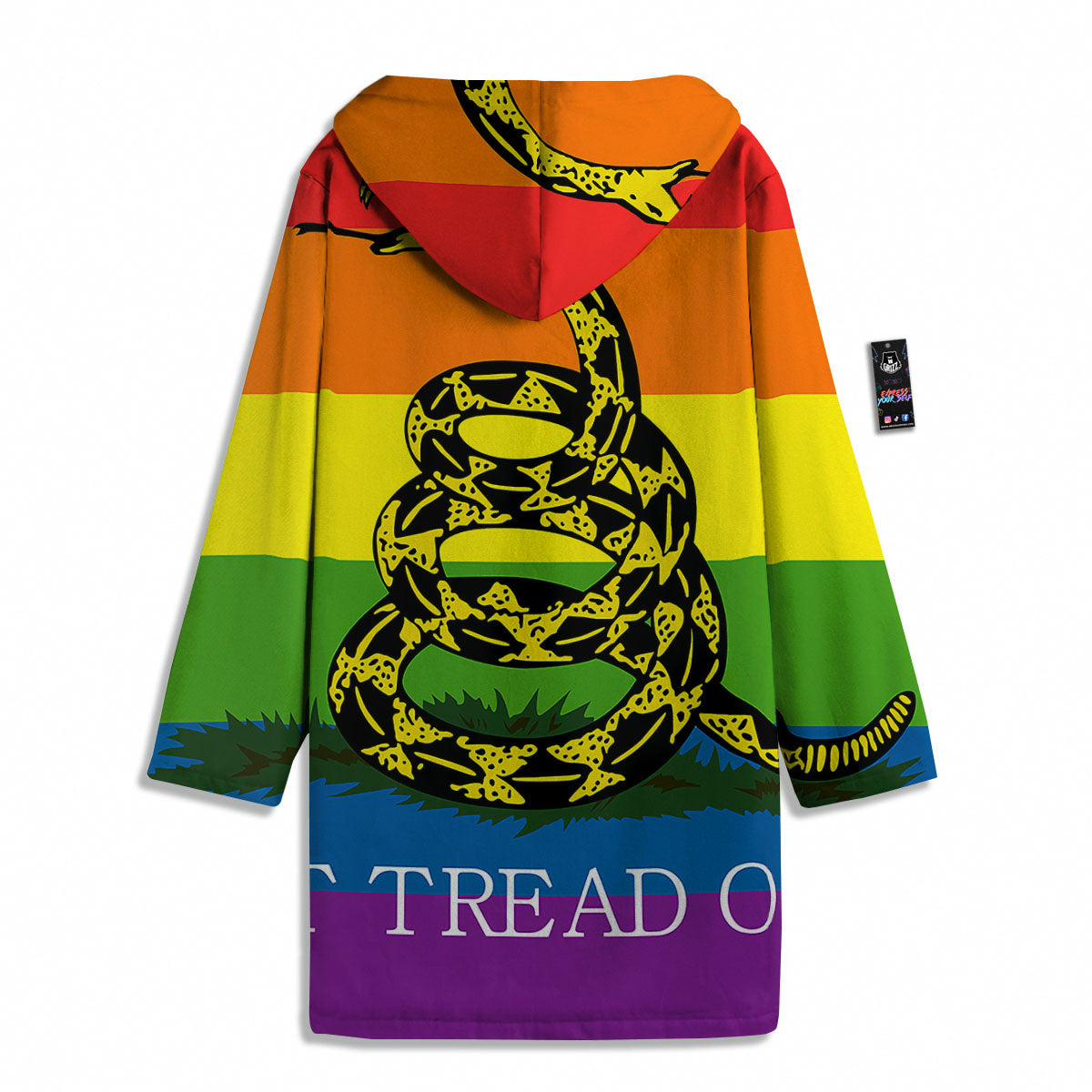 LGBT Gadsden Rainbow Flag Print Men's Windbreaker Jacket-grizzshop