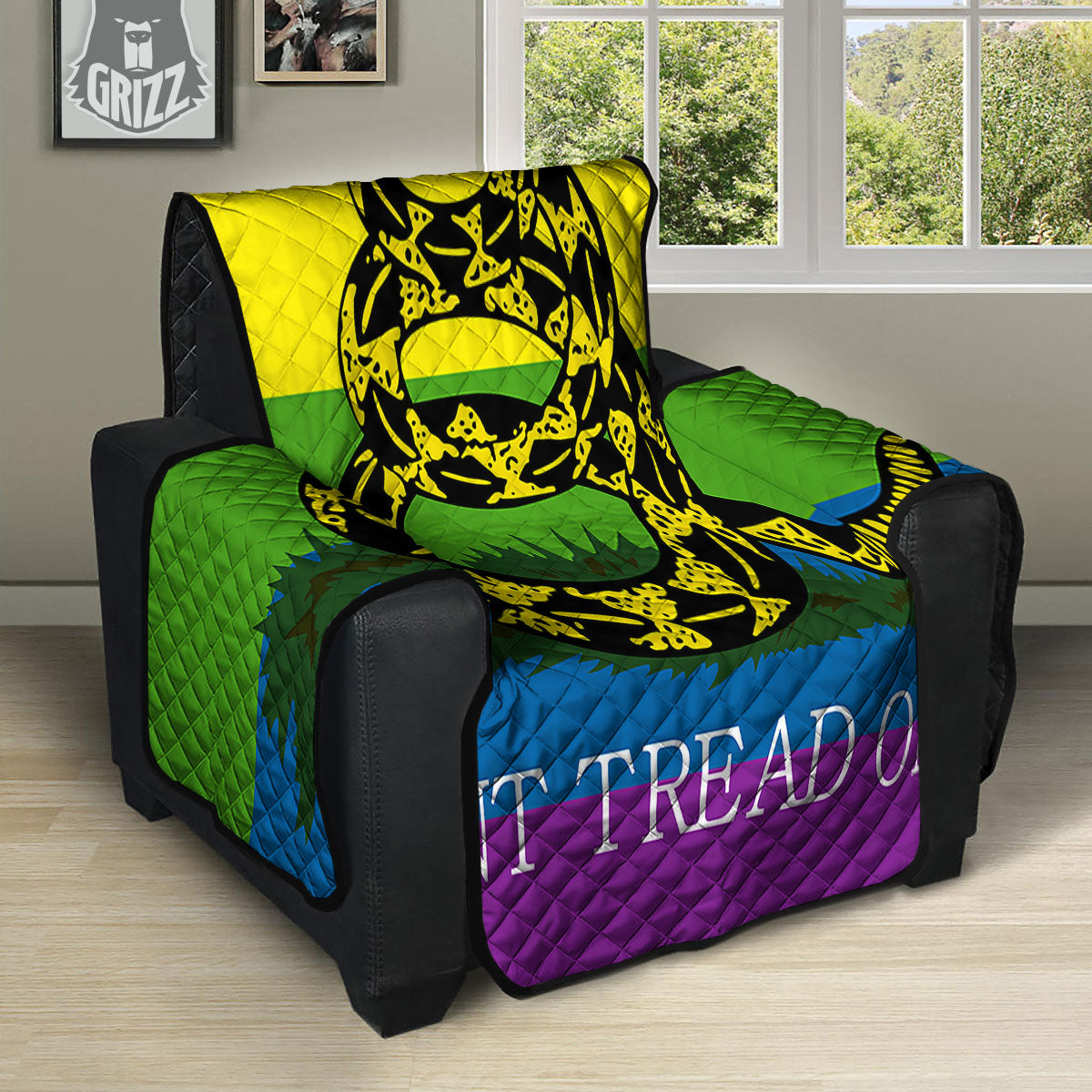 LGBT Gadsden Rainbow Flag Print Recliner Protector-grizzshop