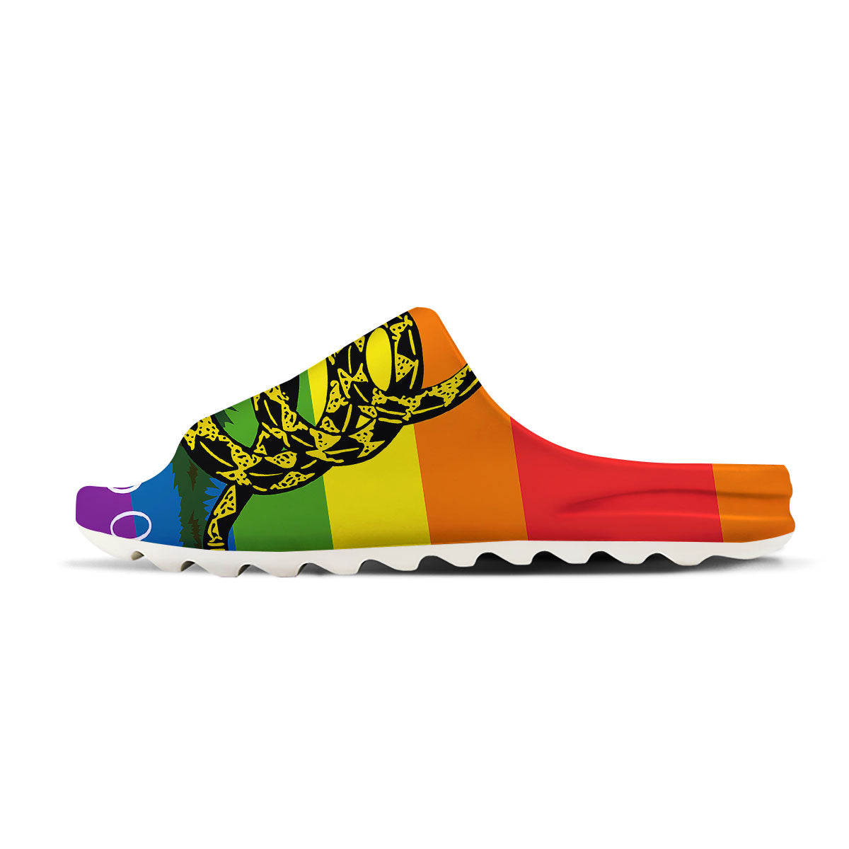 LGBT Gadsden Rainbow Flag Print Sandals-grizzshop