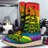 LGBT Gadsden Rainbow Flag Print Snow Boots-grizzshop