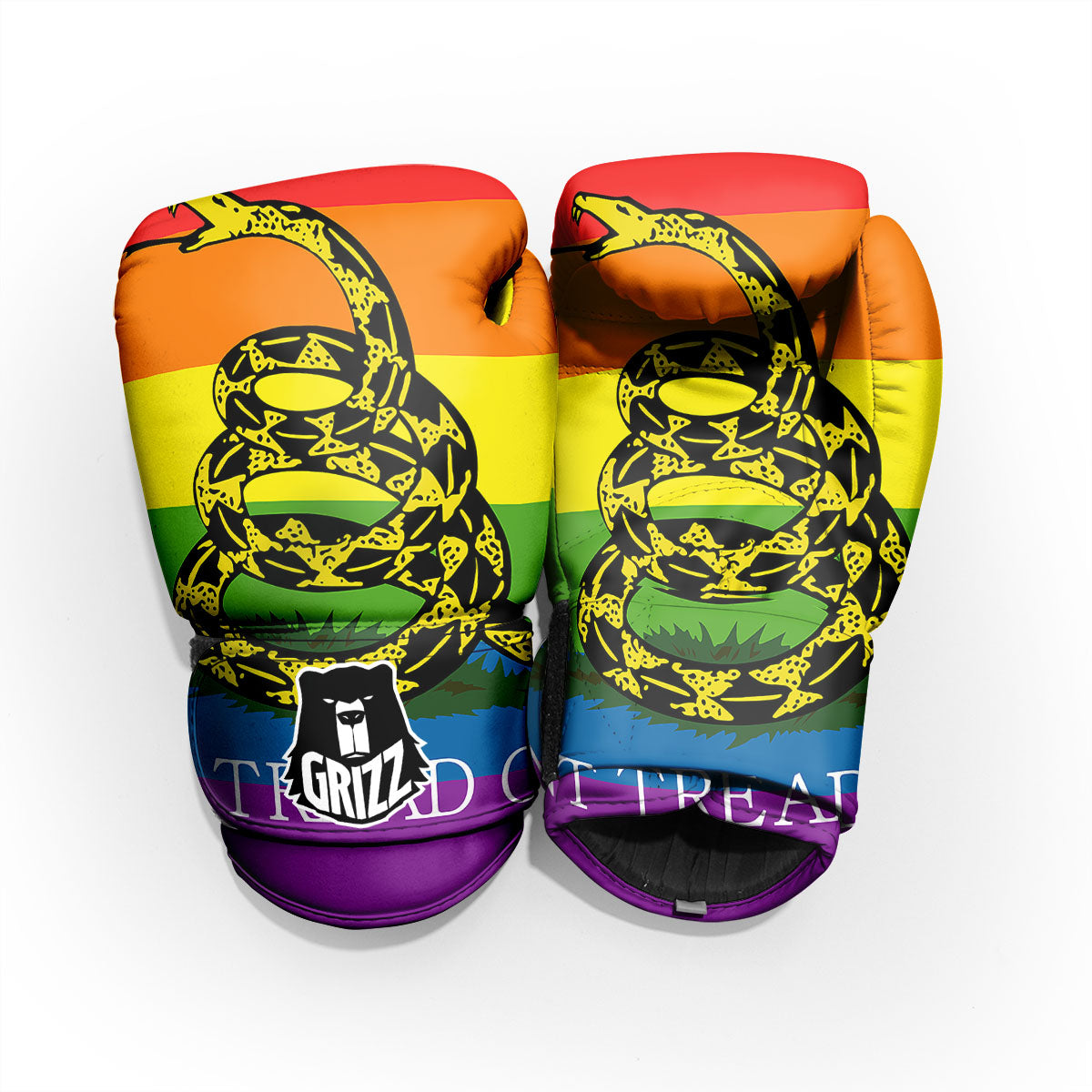 LGBT Gadsden Rainbow Flag Print Pro Boxing Glove