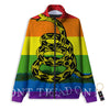 LGBT Gadsden Rainbow Flag Print Track Jacket-grizzshop