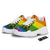 LGBT Gadsden Rainbow Flag Print White Chunky Shoes-grizzshop