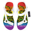 LGBT Gadsden Rainbow Flag Print White Open Toe Sandals-grizzshop