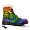 LGBT Gadsden Rainbow Flag Print Winter Boots-grizzshop