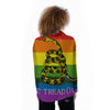 LGBT Gadsden Rainbow Flag Print Women's Long Sleeve Shirts-grizzshop