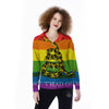 LGBT Gadsden Rainbow Flag Print Women's Long Sleeve Shirts-grizzshop