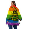 LGBT Gadsden Rainbow Flag Print Women's Sherpa Jacket-grizzshop