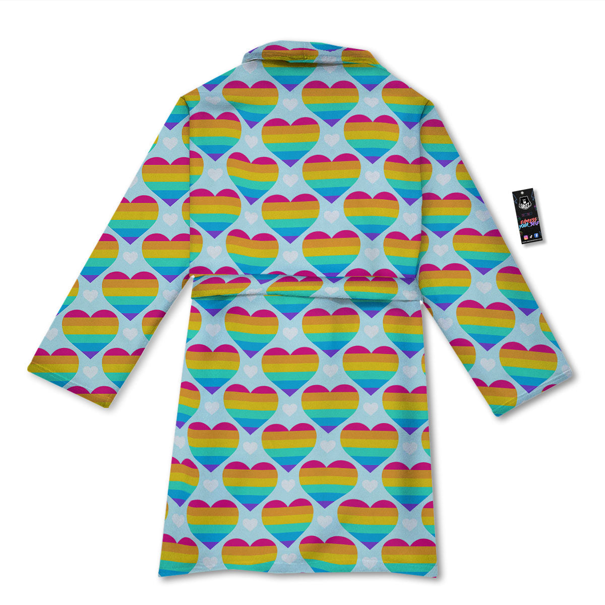 LGBT Heart Rainbow Print Pattern Bathrobe-grizzshop