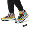 LGBT Heart Rainbow Print Pattern Black Bball Shoes-grizzshop