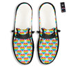 LGBT Heart Rainbow Print Pattern Black Loafers-grizzshop