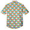 LGBT Heart Rainbow Print Pattern Button Up Shirt-grizzshop