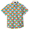 LGBT Heart Rainbow Print Pattern Button Up Shirt-grizzshop