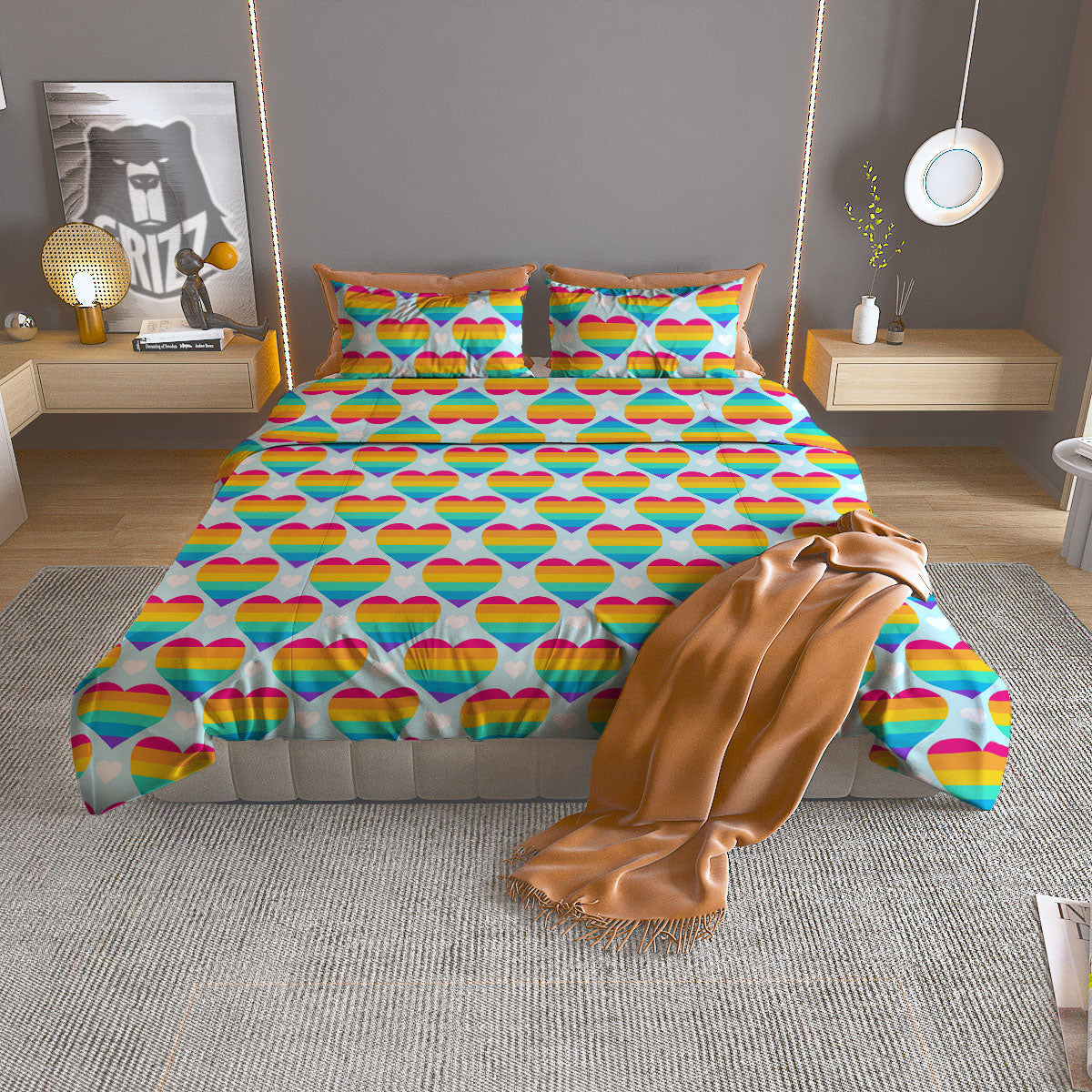 Lightning White And Black Print Pattern Duvet Cover Bedding Set