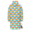 LGBT Heart Rainbow Print Pattern Long Down Jacket-grizzshop