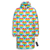 LGBT Heart Rainbow Print Pattern Long Down Jacket-grizzshop