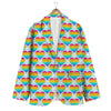 LGBT Heart Rainbow Print Pattern Men's Blazer-grizzshop