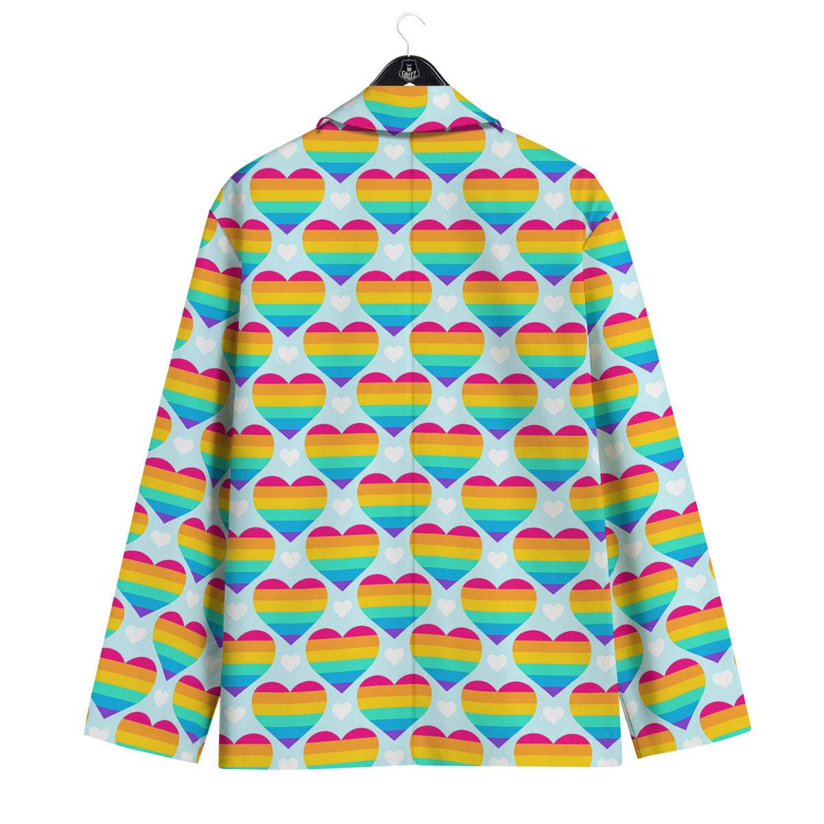 LGBT Heart Rainbow Print Pattern Men's Sport Coat-grizzshop