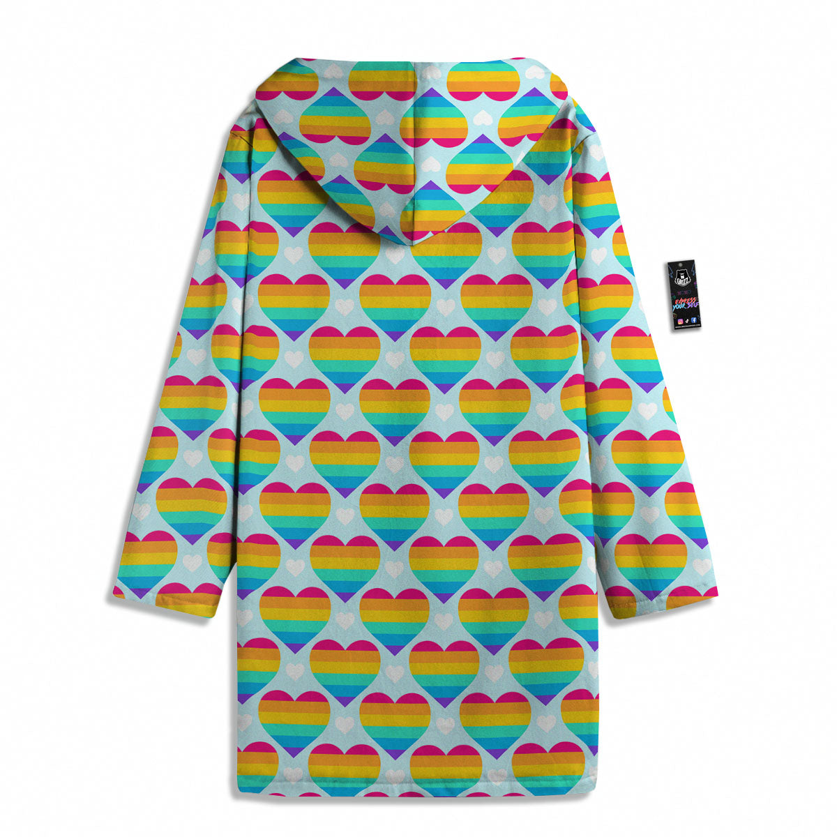 LGBT Heart Rainbow Print Pattern Men's Windbreaker Jacket-grizzshop