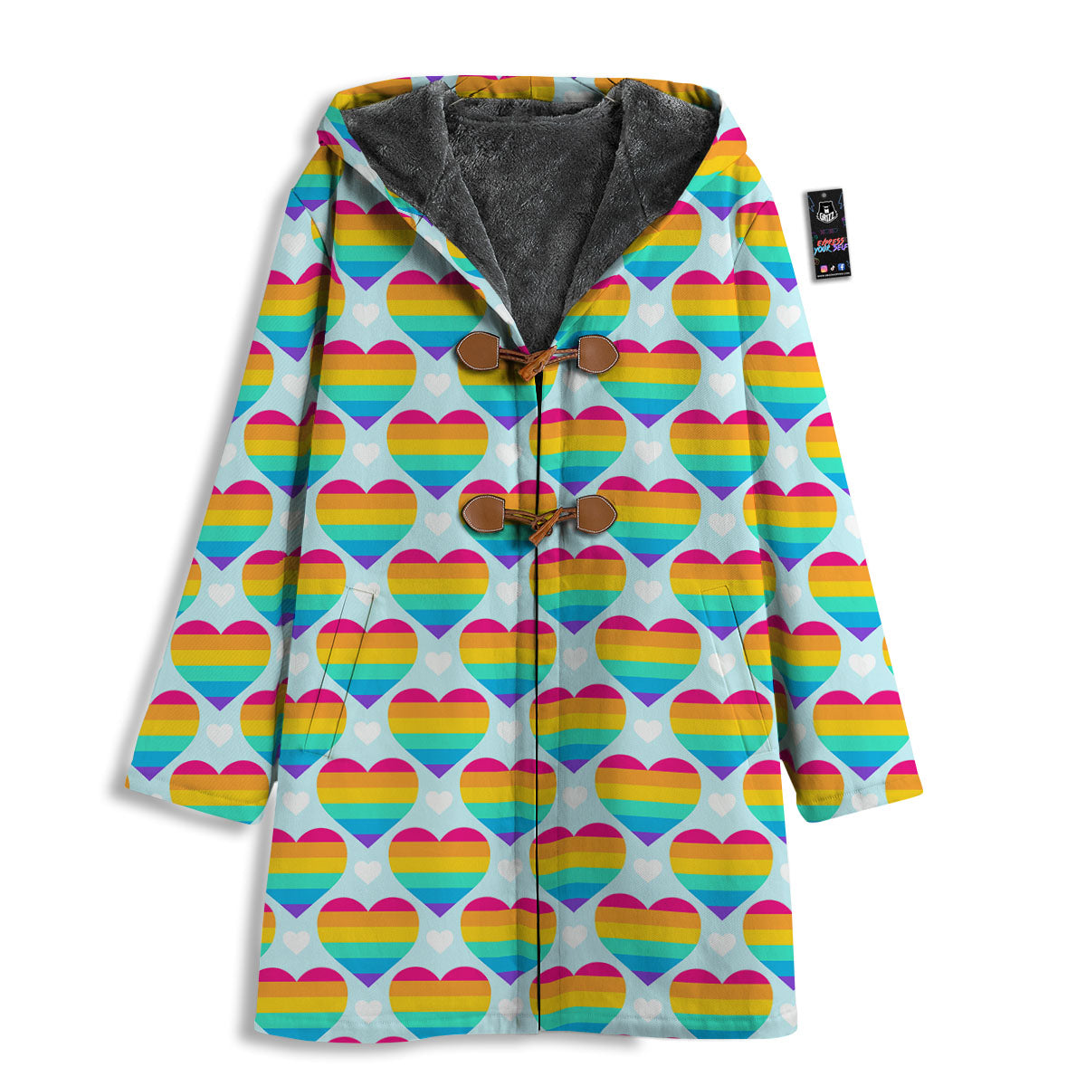 LGBT Heart Rainbow Print Pattern Men's Windbreaker Jacket-grizzshop
