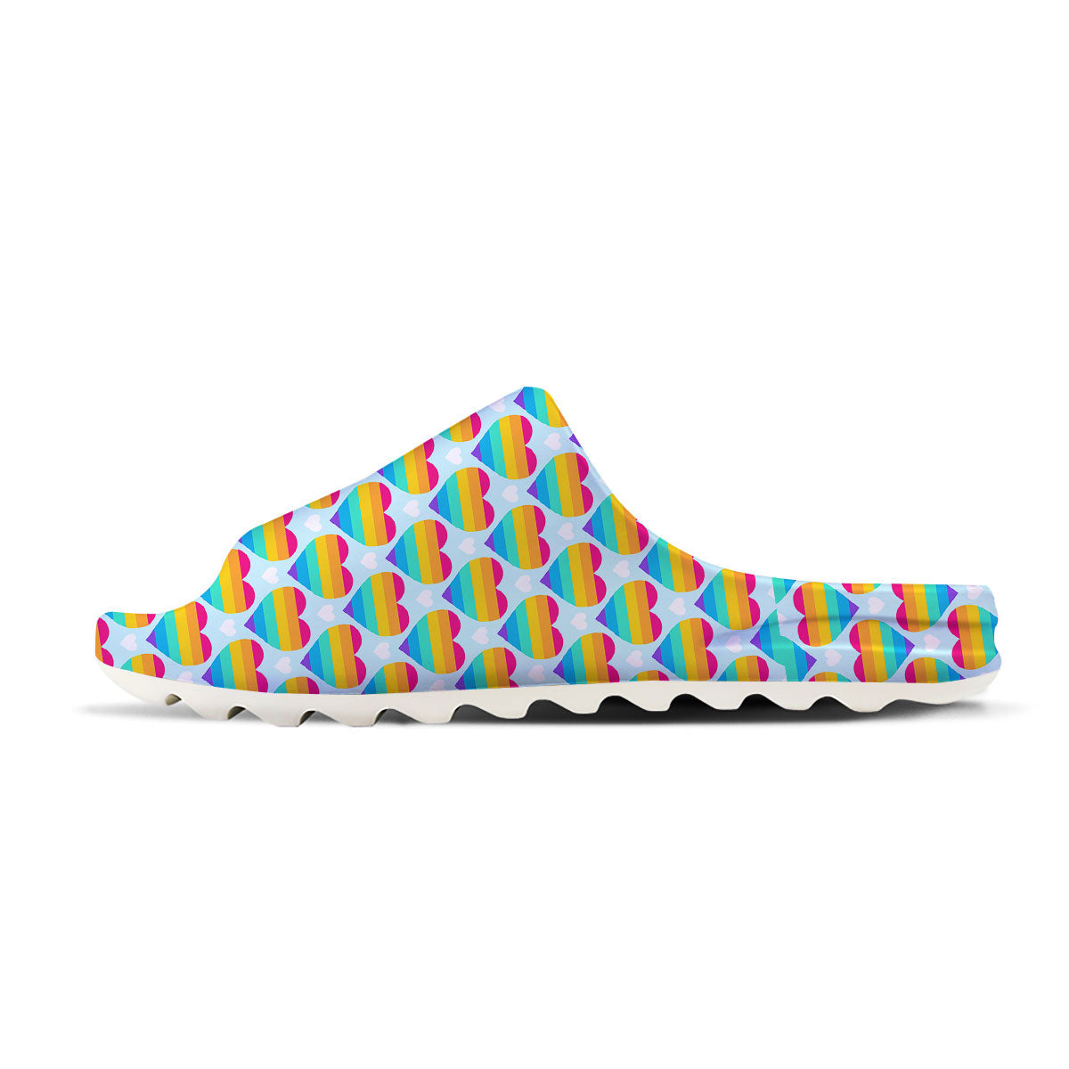 LGBT Heart Rainbow Print Pattern Sandals-grizzshop