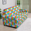 LGBT Heart Rainbow Print Pattern Sofa Cover-grizzshop