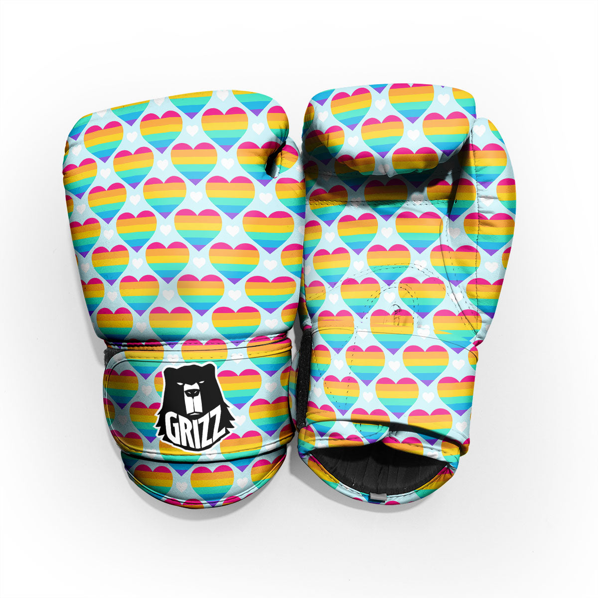 LGBT Heart Rainbow Print Pattern Pro Boxing Glove