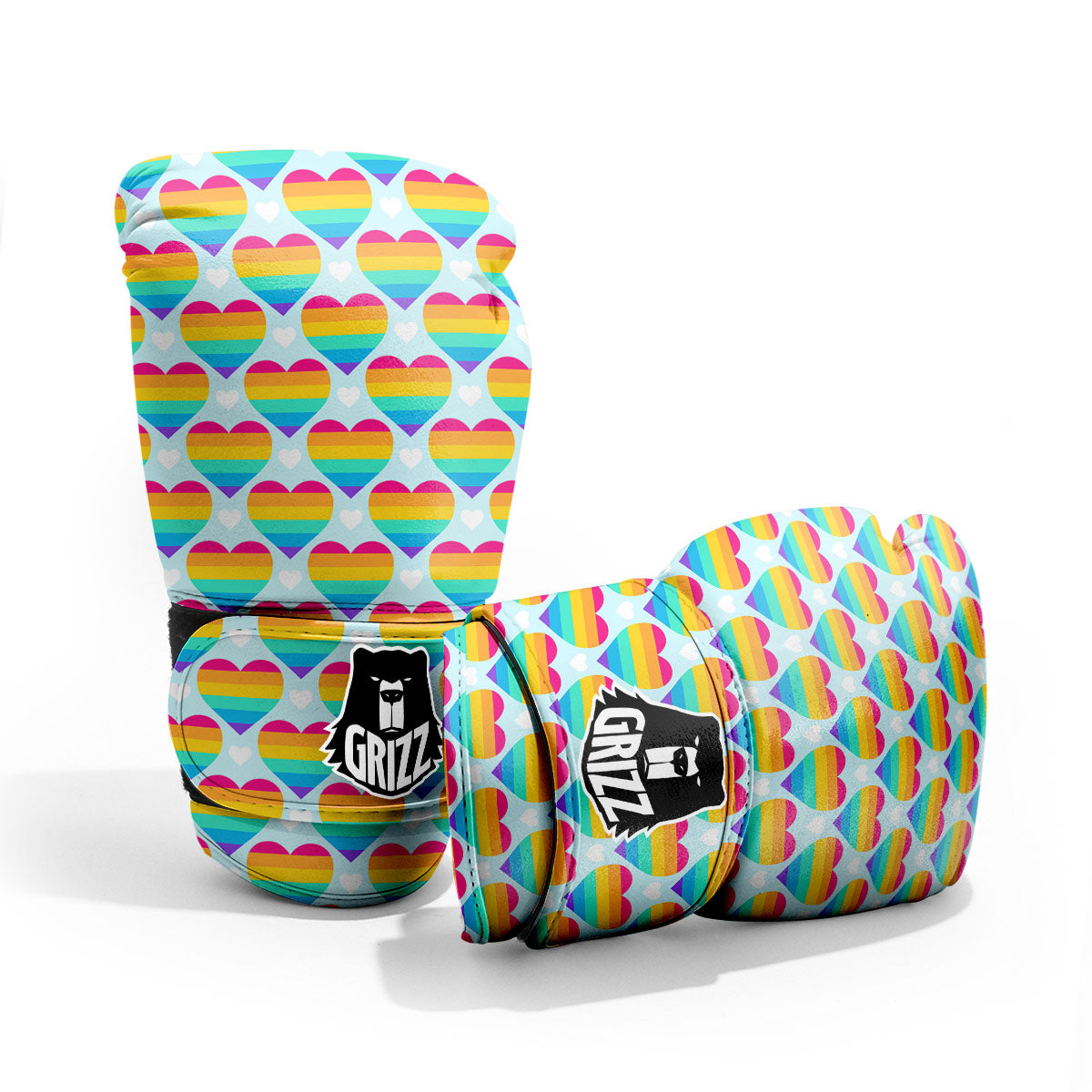 LGBT Heart Rainbow Print Pattern Pro Boxing Glove