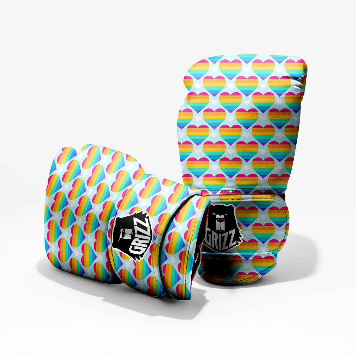 LGBT Heart Rainbow Print Pattern Pro Boxing Glove