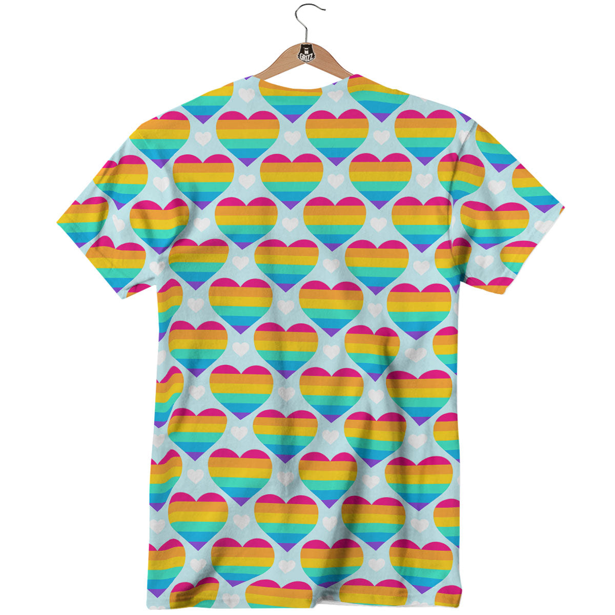 LGBT Heart Rainbow Print Pattern T-Shirt-grizzshop