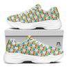 LGBT Heart Rainbow Print Pattern White Chunky Shoes-grizzshop