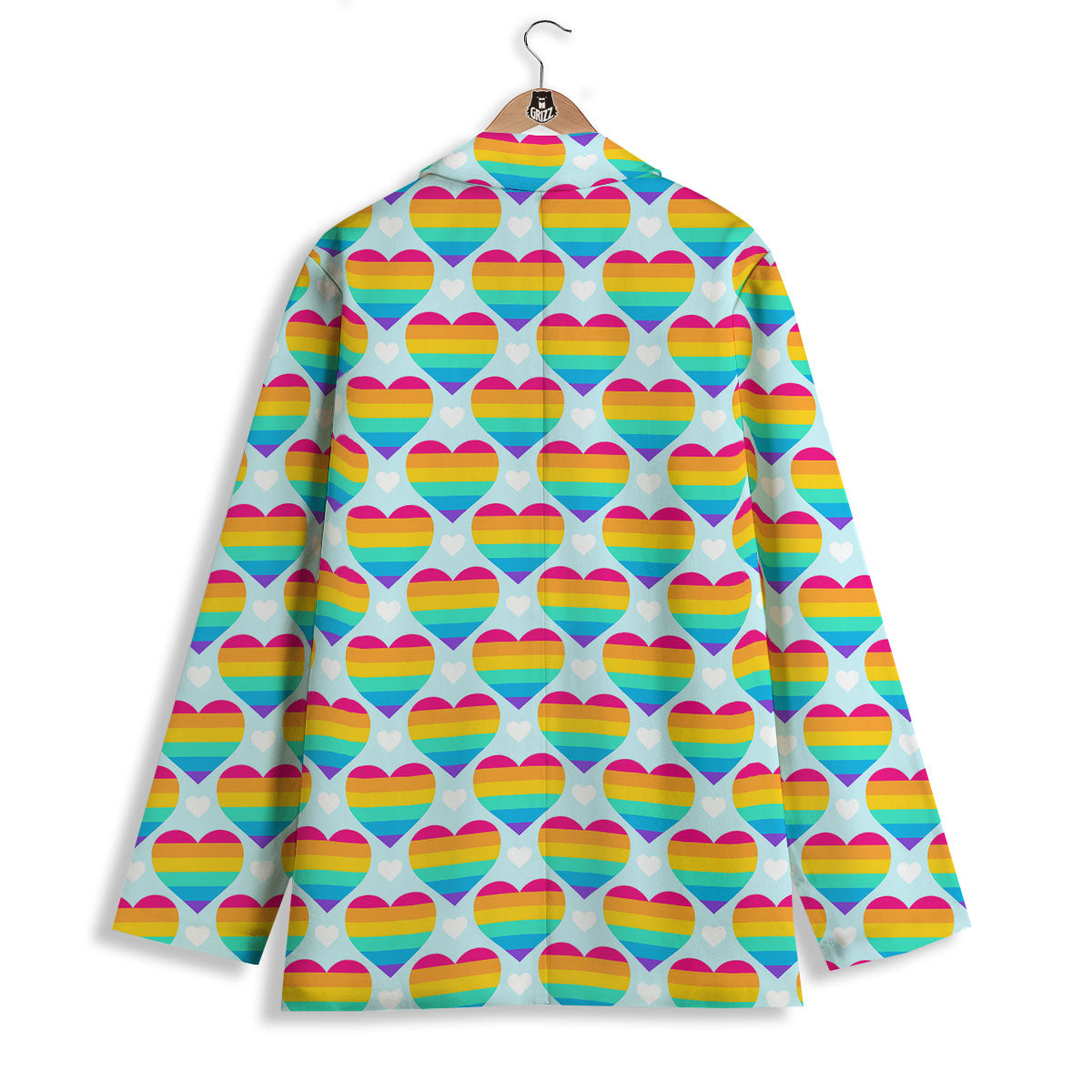 LGBT Heart Rainbow Print Pattern Women's Blazer-grizzshop