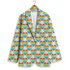 LGBT Heart Rainbow Print Pattern Women's Blazer-grizzshop