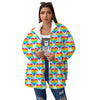 LGBT Heart Rainbow Print Pattern Women's Sherpa Jacket-grizzshop