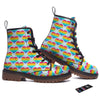 LGBT Heart Rainbow Print Pattern Work Boots-grizzshop