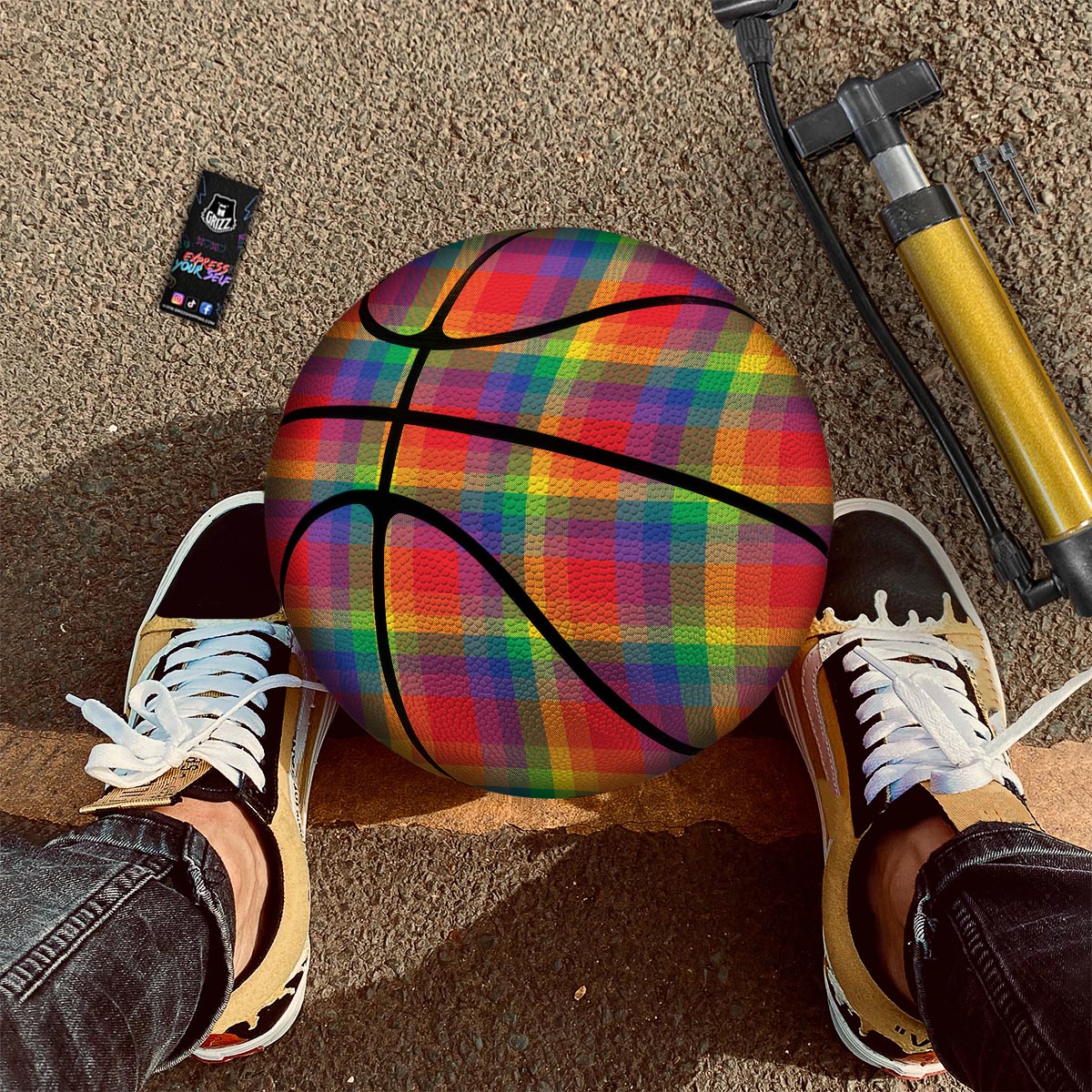 LGBT Plaid Rainbow Print Pattern Basketball-grizzshop