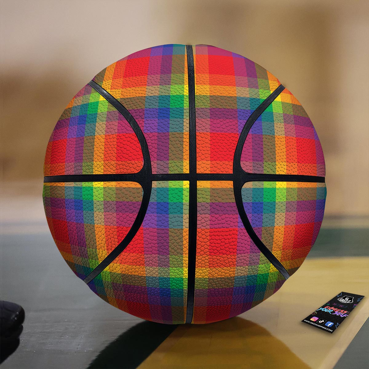 LGBT Plaid Rainbow Print Pattern Basketball-grizzshop