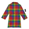 LGBT Plaid Rainbow Print Pattern Bathrobe-grizzshop