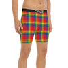 LGBT Plaid Rainbow Print Pattern Boxer Briefs-grizzshop