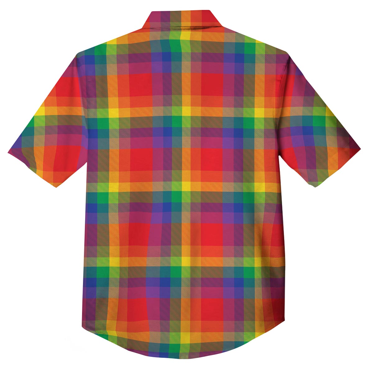 LGBT Plaid Rainbow Print Pattern Button Up Shirt-grizzshop