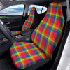 LGBT Plaid Rainbow Print Pattern Car Seat Covers-grizzshop