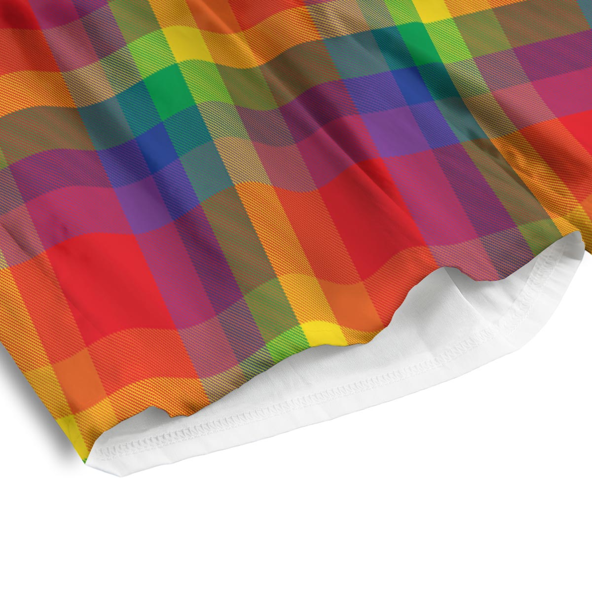 LGBT Plaid Rainbow Print Pattern Men's Athletic Shorts